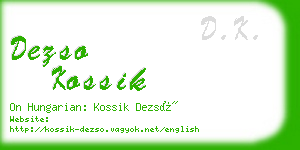 dezso kossik business card